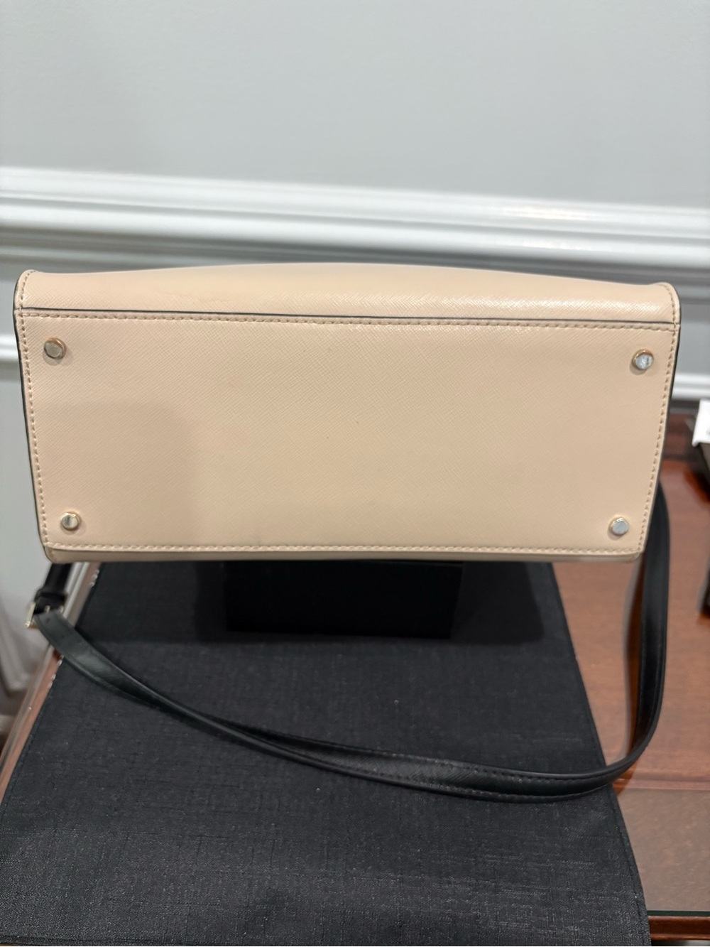 kate spade Beige, White & Black Colorblock Saffiano Satchel - Picture 2 of 5